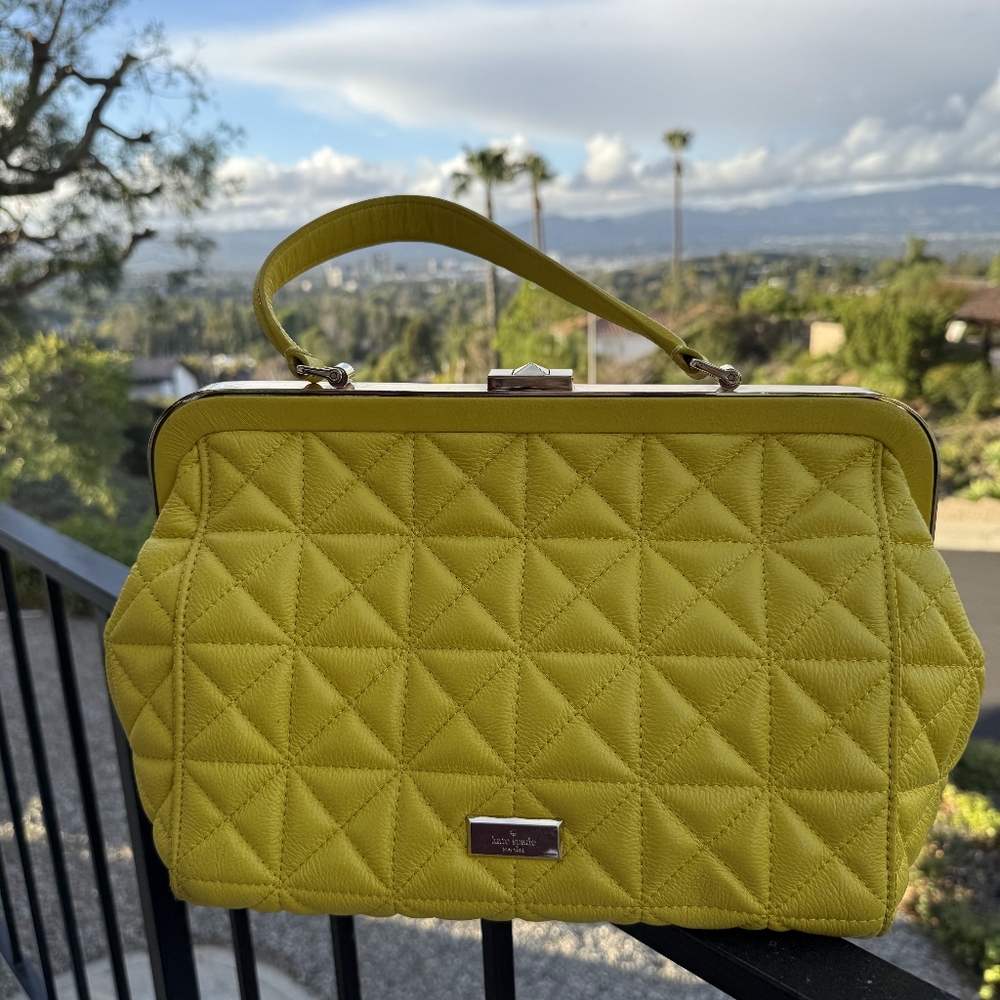 Yellow Quilted Top-Handle Women’s Bag